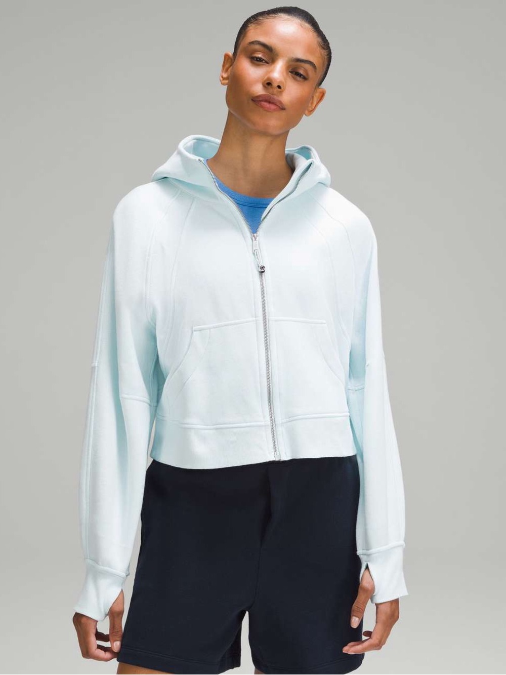 Lululemon Scuba Oversized Full-Zip Cropped Hoodie Yoga Gym Casual Cotton Cozy